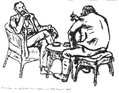 Илюстрация от Борис Ангелушев към "Бай Ганьо", 1963